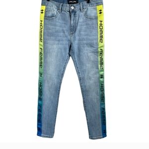 NWT HOMME + FEMME JEANS TESLA DENIM WITH YELLOW GRADIENT